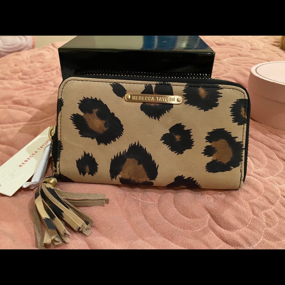 NWT: Rebecca Taylor Cheetah Zipper Wallet